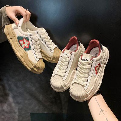 Специальная распродажа женские весенние новые туфли на толстой подошве с ракушечным носком, повседневные туфли на плоской подошве