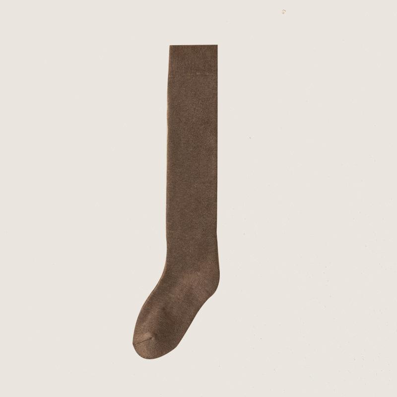 Зимние теплые длинные носки, женские толстые термохлопковые гольфы, дышащие однотонные повседневные утепленные махровые чулки в стиле Харадзюку