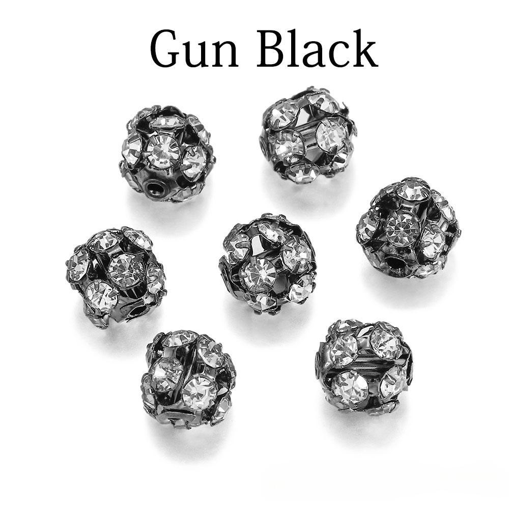 30 шт./лот, стеклянные шарики со стразами и медью, имитирующие кристалл, круглые проставки, свободные бусины для браслета, принадлежности для изготовления ювелирных изделий