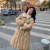 Новое зимнее свободное пальто с хлопковой подкладкой в ​​Корейском стиле, повседневное однотонное однотонное пальто с хлопковой подкладкой в ​​Корейском стиле