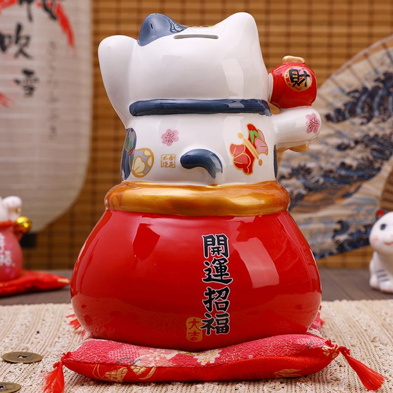 8,6-дюймовая керамическая фигурка персидской кошки, удачливая кошка, манеки-нэко, дарума, украшение, карп, копилка, копилка, бизнес-подарок