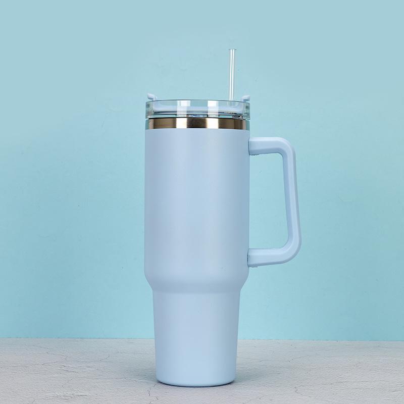 40oz Mug Tumbler With Handle Insulated Tumbler With Lids Straw Stainless Steel Coffee Tumbler Termos Cup