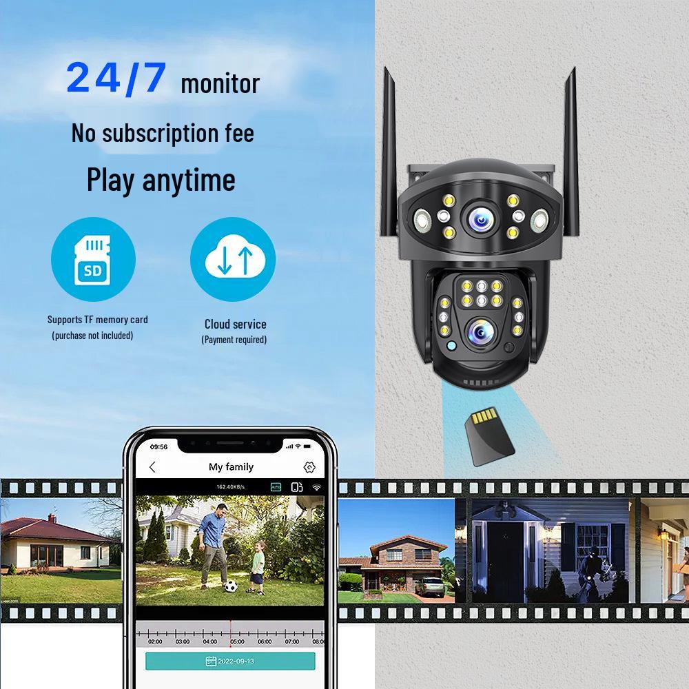 V380 Outdoor HD Night Vision Dual Light Waterproof Surveillance Camera