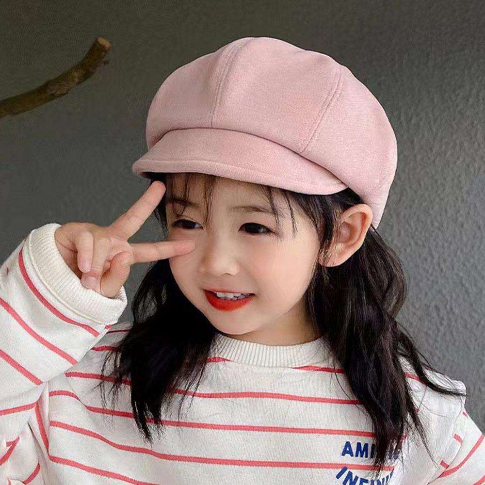 Warm Kids Berets Woolen Painter Hat Korean Children Newsboy Cap Boys Girls