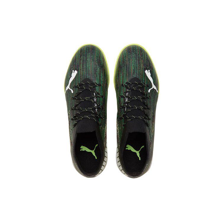 Puma Ultra 1.2 Pro Cage Round Toe Comfortable TF (Rubber Studs) Artificial Turf Soccer Shoes Men Soccer Shoes Black White Yellow 106346-01