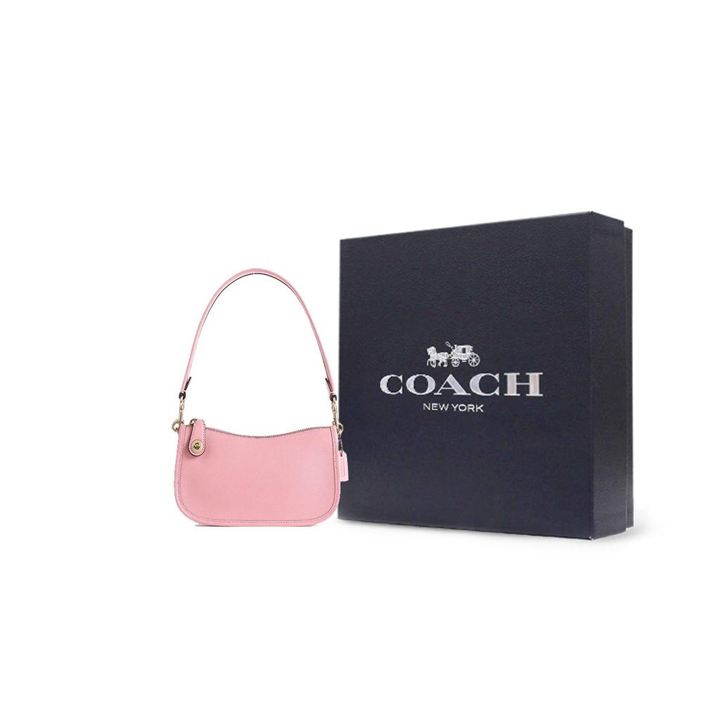 Coach Сумка на плечо Swinger 20 с застежкой-молнией из фактурной кожи Женская сумка на плечо Розовый C2643-B4S9M