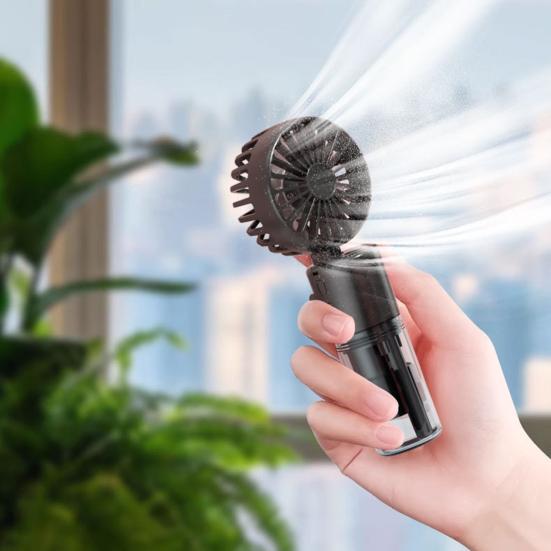 Портативный ручной вентилятор для распыления, 4 скорости, мощный поток воздуха, низкий уровень шума, работающий от аккумулятора, перезаряжаемый мини-вентилятор для персонального охлаждения