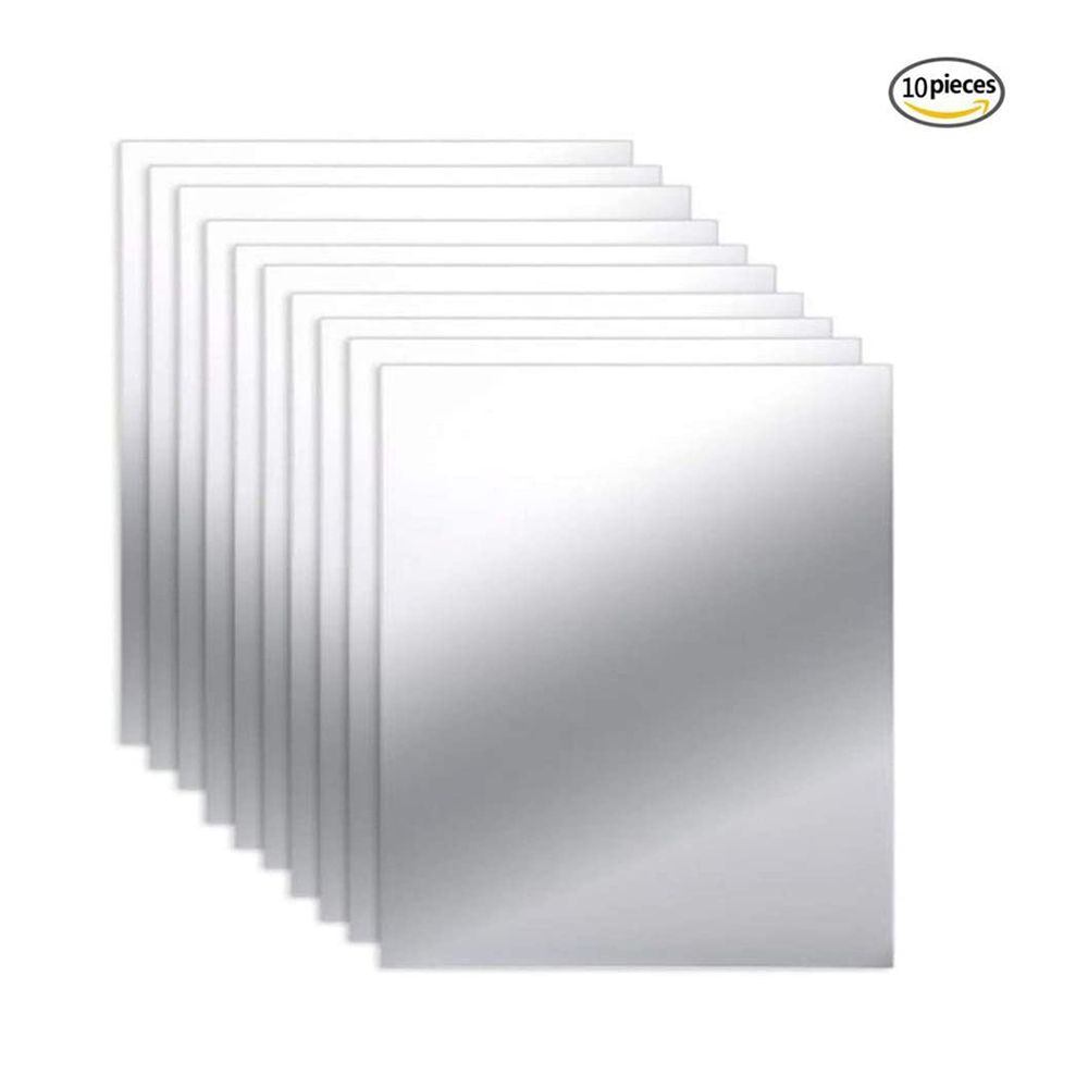 10pcs New Self-adhesive Bathroom Mirror Stickers Wall Tile Stickers DIY Decals Square