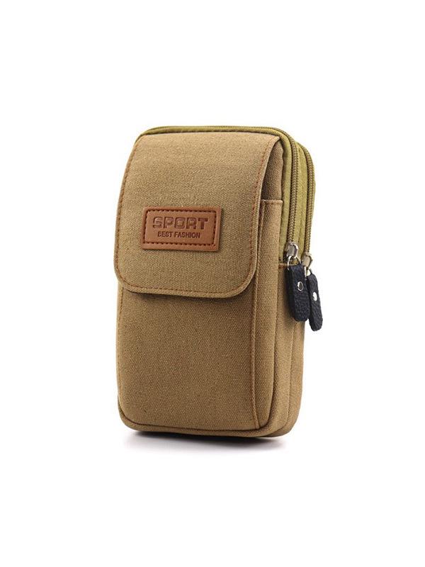 Мужская кожаная и холщовая многофункциональная поясная сумка для строительных площадок