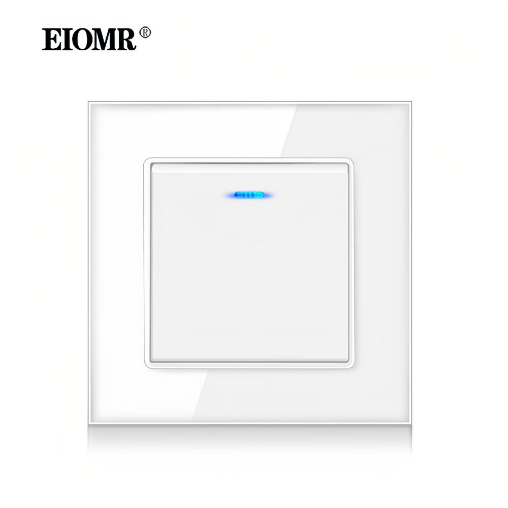 EIOMR 16A Израильская настенная розетка, USB A C порт для зарядки, Белая панель из хрустального стекла, Одиночная, Двойная, Тройная, Израильский тип C розетка