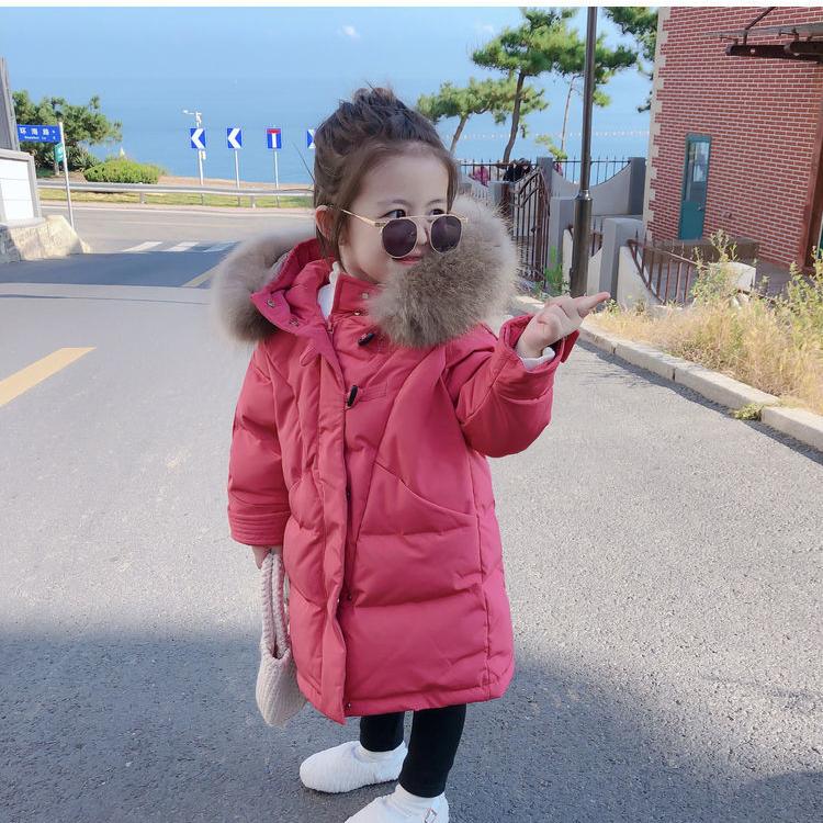 Новая одежда с хлопковой подкладкой для девочек, детское утепленное, сохраняющее тепло, милое пальто чистого цвета