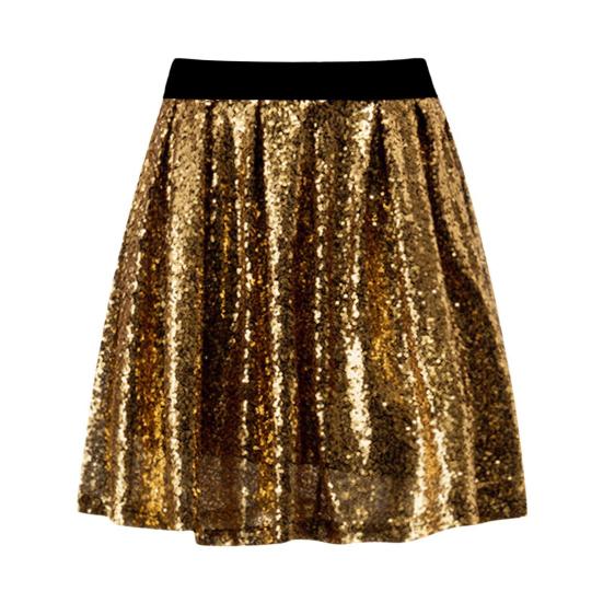 Женская юбка на резинке с высокой талией, блестящая, с пайетками, короткая, из дышащей ткани, стройнящая, для работы, отдыха, путешествий, вечеринок