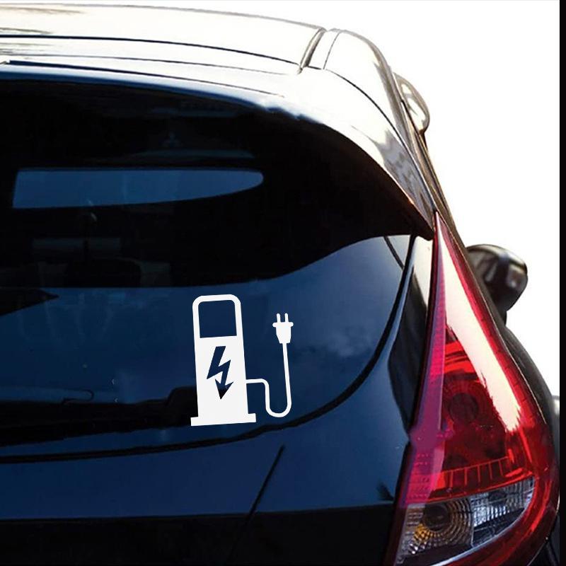 12*10 см электромобиль Ev наклейка на автомобиль наклейка забавный грузовик зарядное устройство зарядка автомобиля украшение черный белый