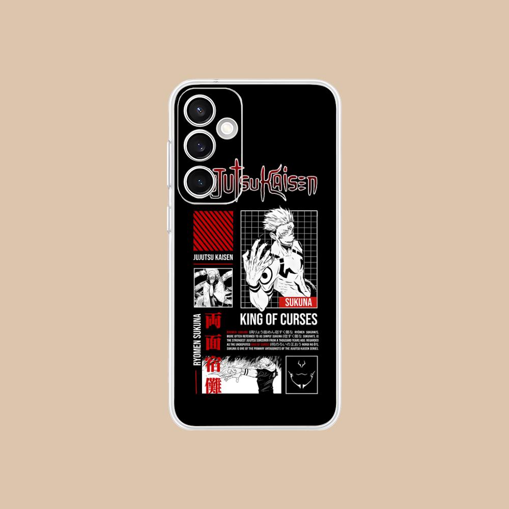 Чехол для мобильного телефона Jujutsu Kaisen Сукуна для Samsung Galaxy S25 S24 S23 S22 S21Plus FE Ультрапрозрачный Цветной Чехол Красивый Роскошный