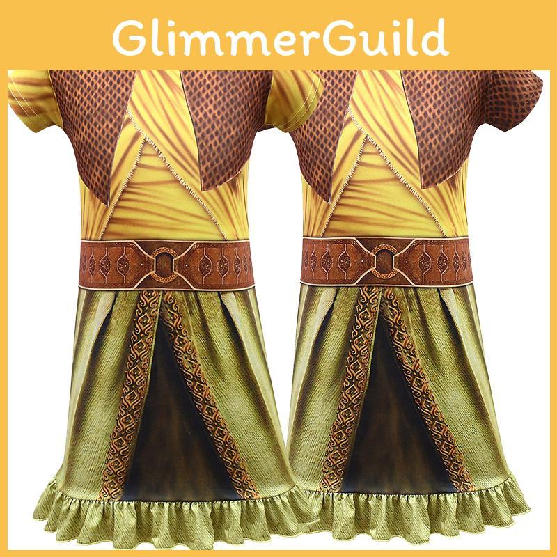 Elegant Raya And The Last Dragon Girls Printed Short Sleeve Fancy Cosplay Dress Costume