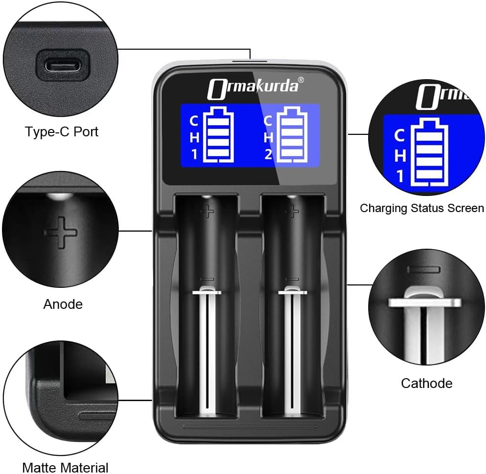 LCD Universal AA AAA Battery Charger for Rechargeable Battery 18650 18500 18350 17500 16340 CR123A 14500 Lithium Batteries