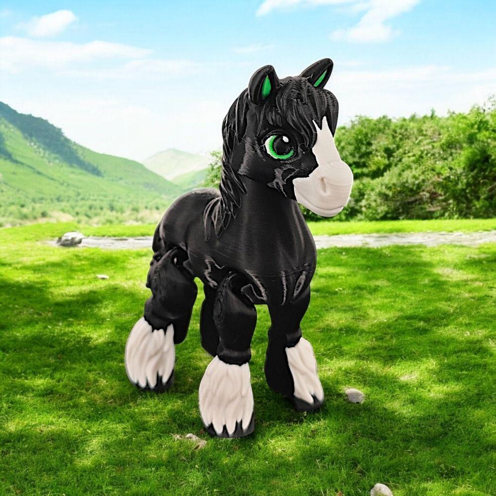 Лазерная 3D-печать Дицератопс Лошадь Цельное литье 3D Шарнирные игрушки-лошадки 3D Арт Детский подарок