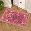 1 шт. Богемный стиль Розовый Тигр Коврик для двери, Нескользящий коврик для пола, Подходит для гостиной, спальни, ванной комнаты, Декорация для дома на праздники