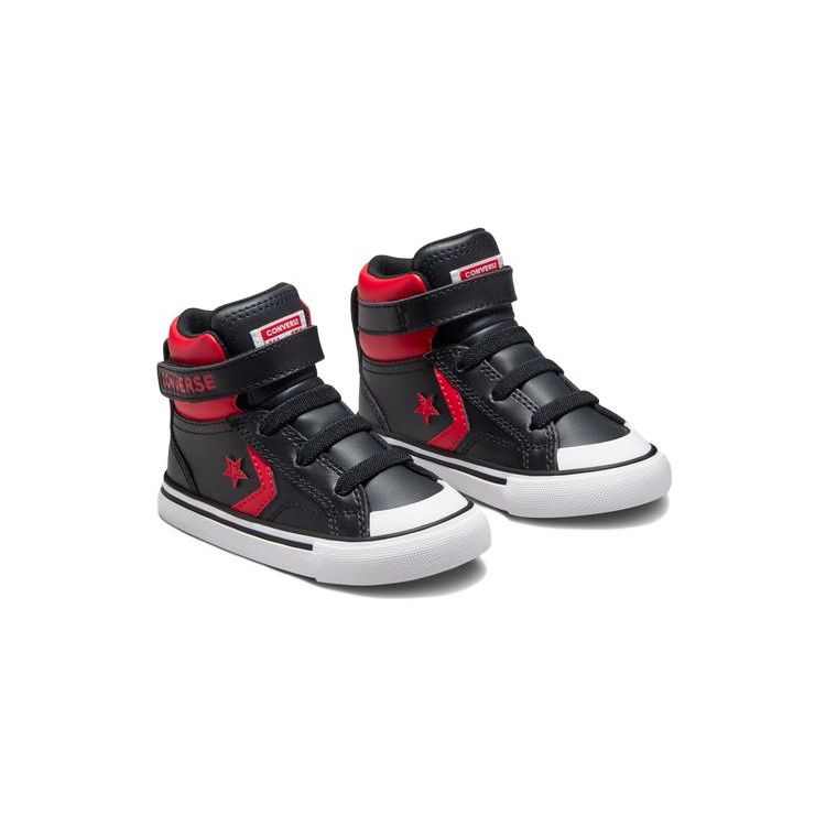 Converse Pro Blaze Strap Varsity Velcro Флис Повседневные Высокие Кеды для Скейтбординга Детские Кроссовки Черный Красный A03228C