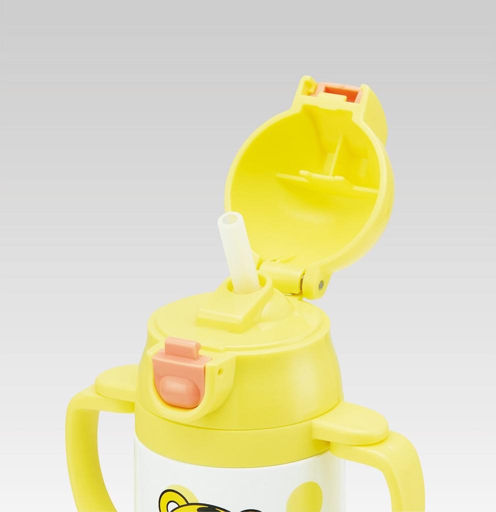 SKATER Straw Stainless Steel Bottle 240ml Shimajiro STWM3 Double-handed