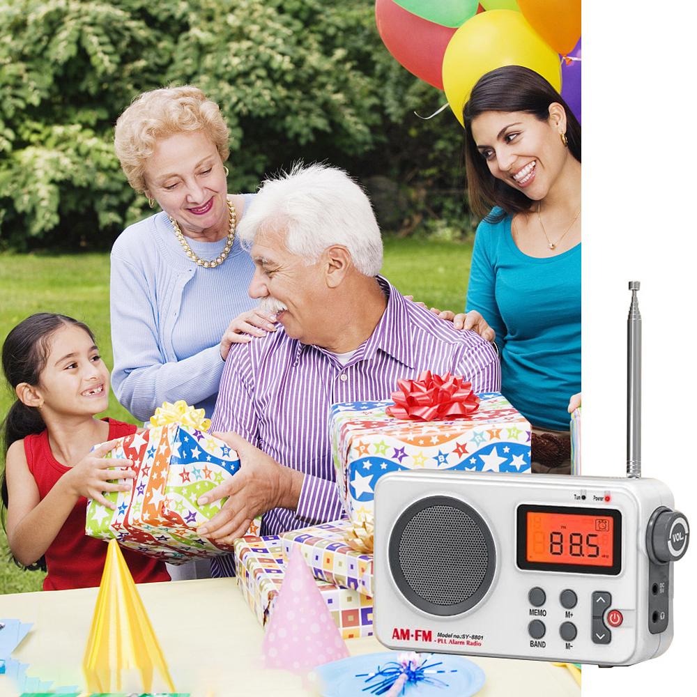 Портативное AM/FM-радио с ЖК-дисплеем, стереорадио, питание от аккумулятора и USB, будильник