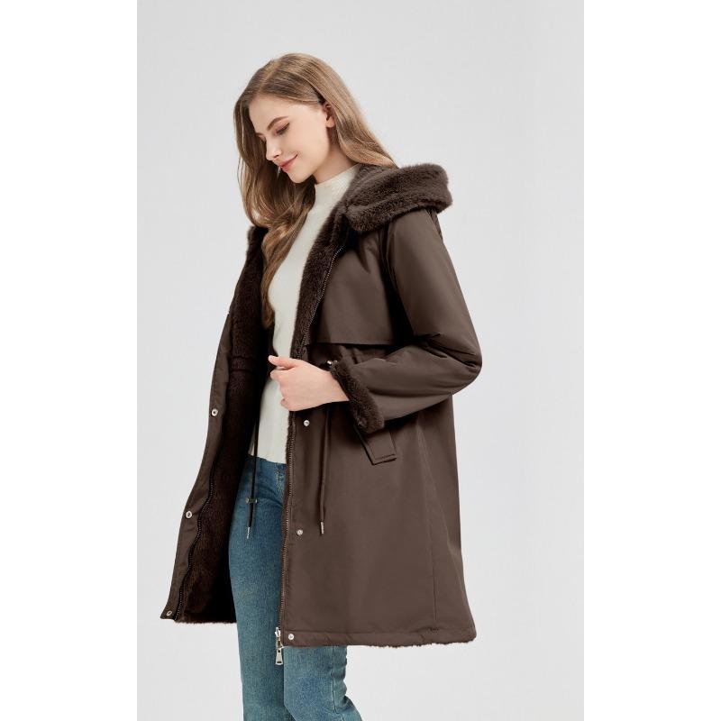 Double-sided Parka Women's Mid-length Cotton Coat New Winter Thickened Velvet Cotton Coat