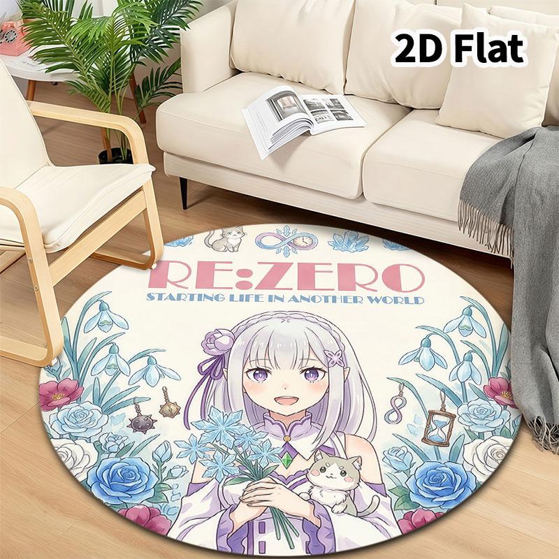 Re Zero Круглый ковер Ковер для гостиной спальни дивана игровой комнаты Декор Нескользящий коврик для пола
