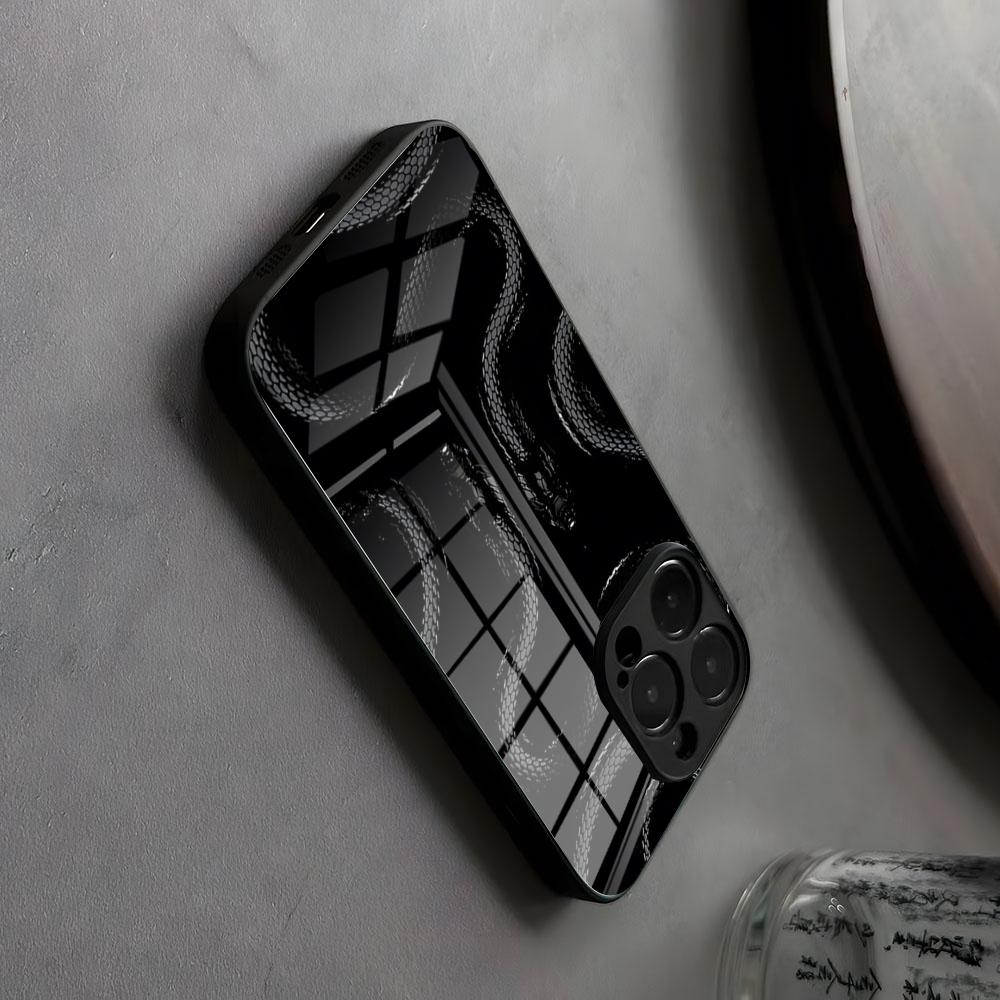Змея Роза Череп Blvck Черный Чехол для Телефона Волновое Стекло Для IPhone17 Air 16 15 17 14 Pro Max 13 12 11 X XS XR Plus Для Samsung S 25 2