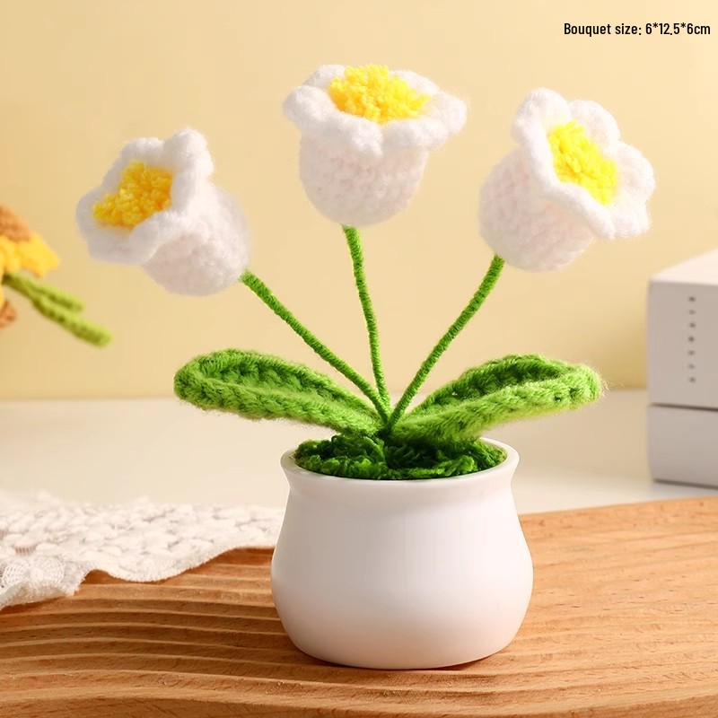 Handmade Sunflower Desk Decoration - Woven Bouquet Gift for Students & Girls