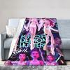 Kpop Demons Huntrix Hunters Flannel Throw Blanket Rumi Mira Joey Creative Bedspread Rug Xcm Soft Cozy