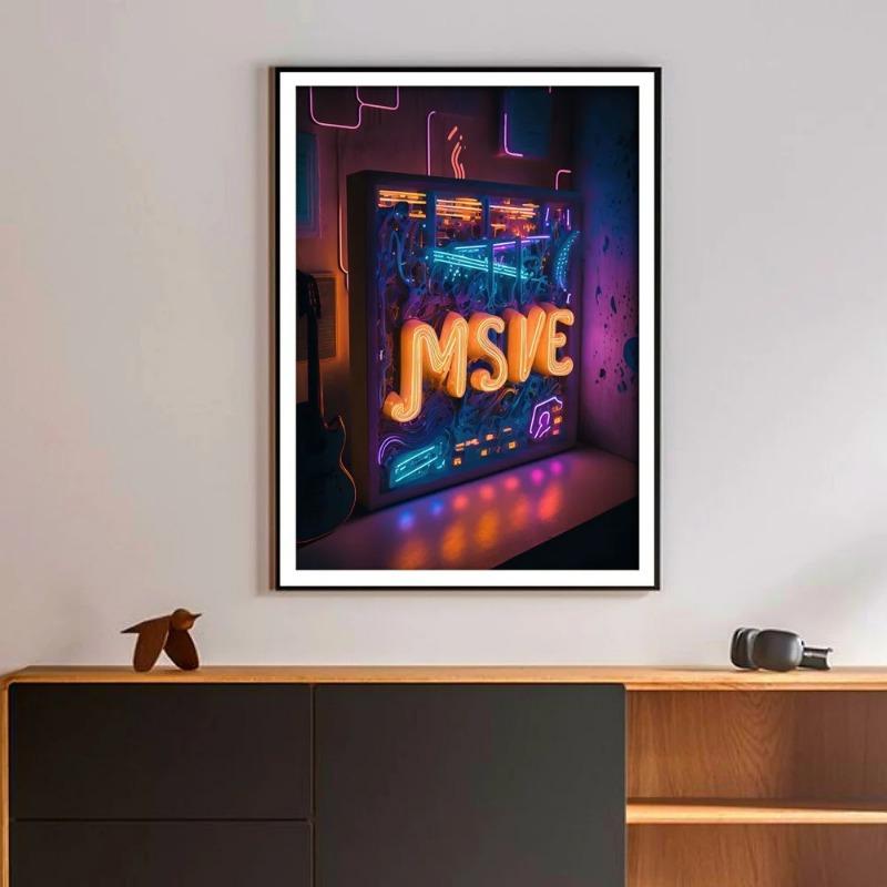 Красочный панк неоновый игровой контроллер 80-х крутой игровой постер для настенного искусства киберспортивная игра кавайный декор комнаты постеры холст живопись