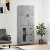 VidaXL Highboard Concrete Grey 69.5x34x180 Cm Engineered Wood 3195935