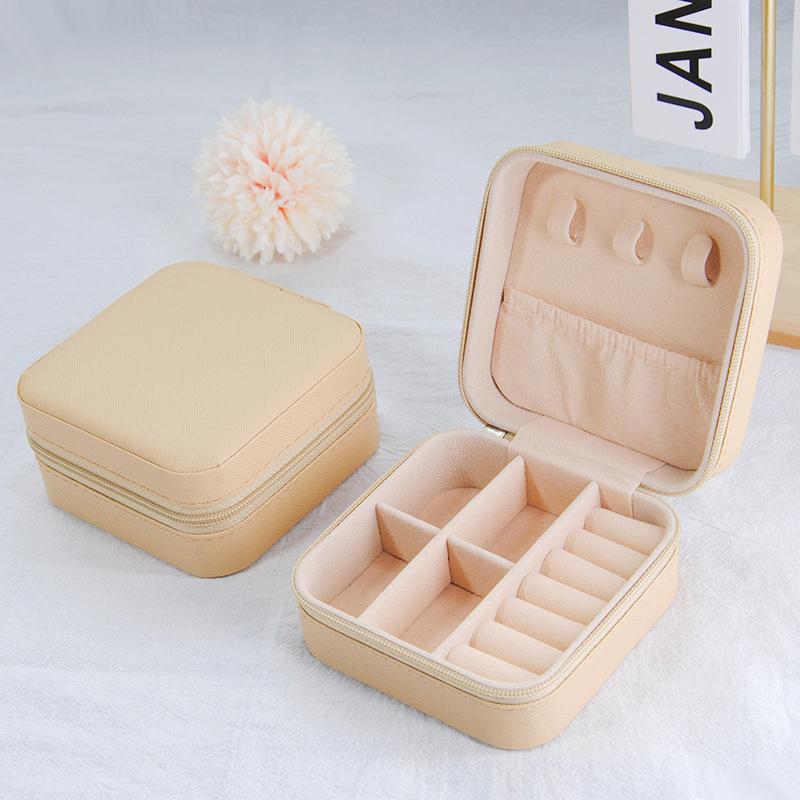 Органайзер для ювелирных изделий, квадратный небольшой витринный шкаф для ювелирных изделий, дорожная портативная шкатулка для хранения ювелирных изделий, держатель для сережек и колец