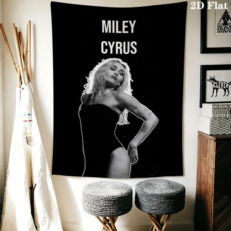 miley cyrus Wall Tapestry Aesthetic Wall Hanging Printed Fabric Blanket Decorative Tapestries for Bedroom Living Room Home Decor