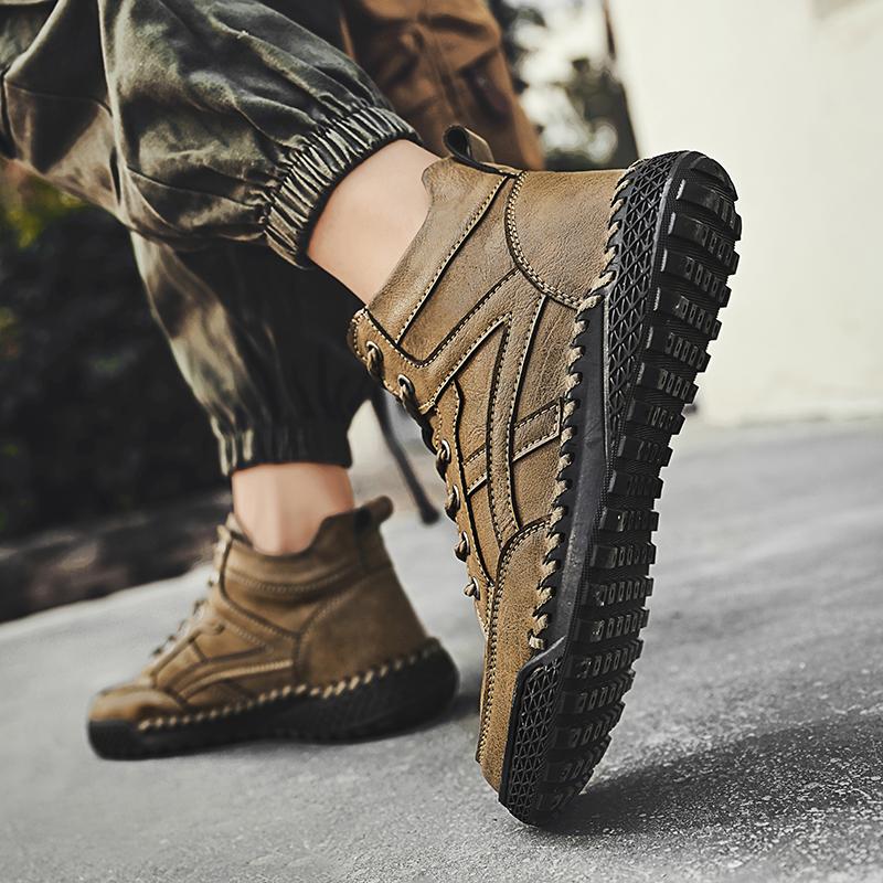 Men Leather Fashion Low Top Hiking Shoes 2024 Male Lace-Up Comfortable Sale Winter Boots Classic Luxury Brand Outdoor Ankle Boot