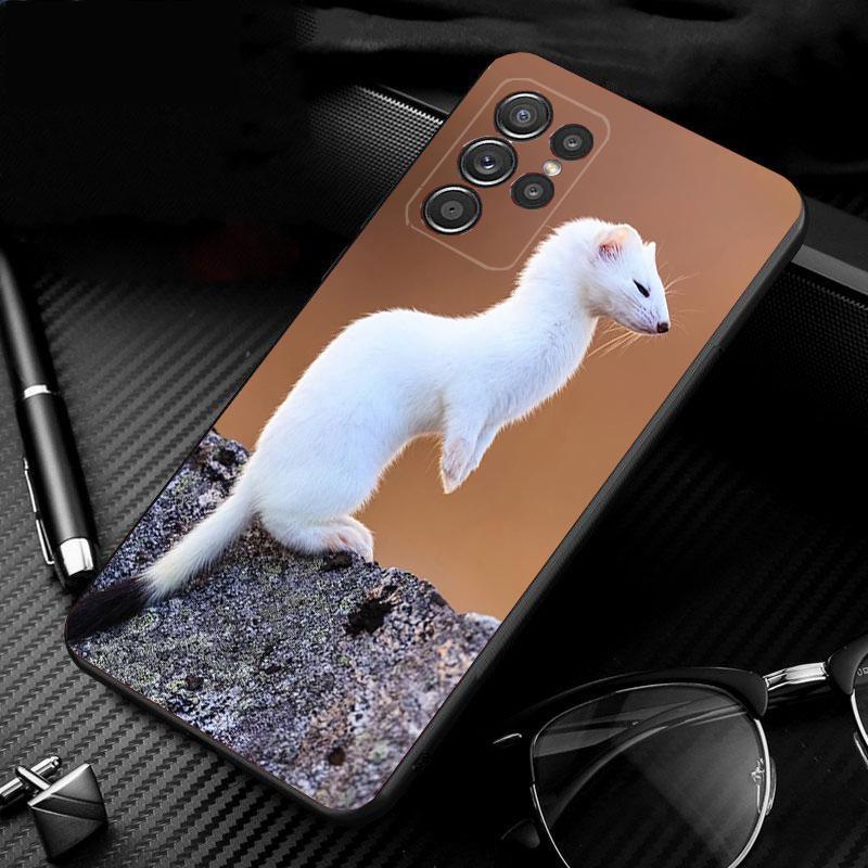 Phone Case For Samsung Galaxy S26 S25 S24 S23 S22 Ultra S23 S22 S25 Plus S24FE S23FE S26Edge Cute animal Stoat