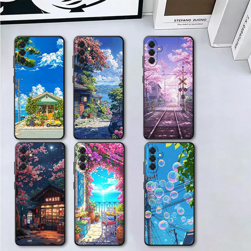 Anime Aesthetic Scenery Soft Phone Case for Samsung A17 A37 A57 A16 A26 A36 A56 A15 A25 A35 A55 A14 A24 A34 A54 A13 A23 A33 A53