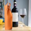 Double-Layered Red Wine Bag with Handle Wear Resistant Faux Leather Wine Tote Carrier Pouch Champagne Bottle Holder