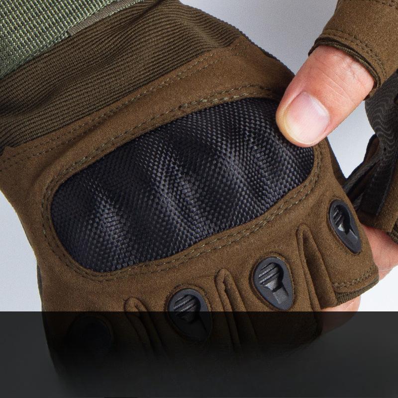 Тактические перчатки из углеродного волокна с обрезанными пальцами, военные, для боевых действий, спецназа, износостойкие, для езды на мотоцикле, спортивные защитные перчатки.