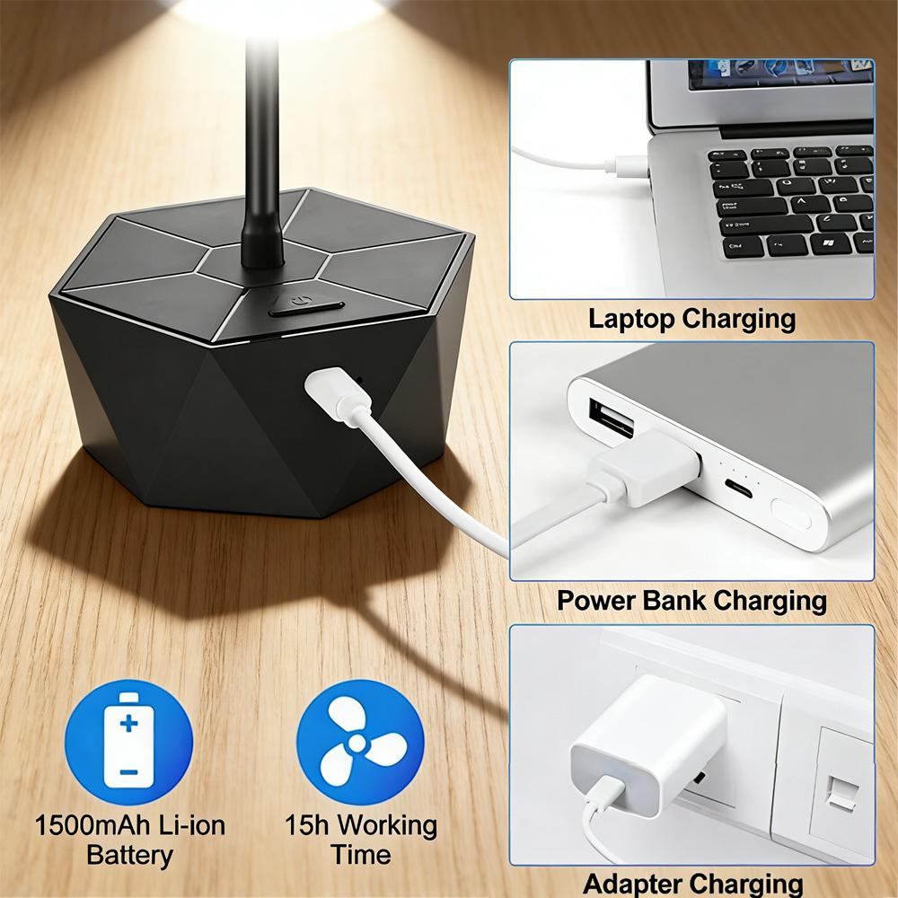 USB-перезаряжаемый выдвижной вентилятор-отпугиватель мух: Портативный УФ-уничтожитель насекомых для улицы, патио и кемпинга (Батарея заряжена)