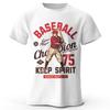 Мужская бейсбольная футболка Keep Spirit Printed T-Shirt 100% хлопок, свободные футболки с уличной графикой для мужчин и женщин, летние топы