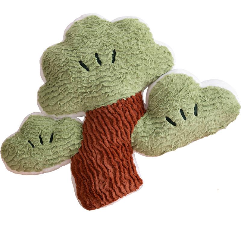 New Chinese Style Relaxing Tree Plush Pillow Fir Doll Bedroom Sofa Bedside Soft Cushion Office Lunch Break Pillow