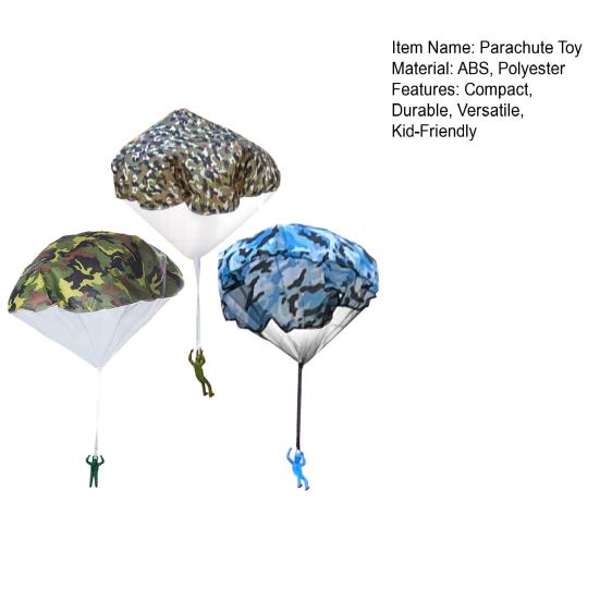 3 шт. Игрушка-парашют для детей, игрушки для двора на открытом воздухе, способствует активной игре, возраст 3+, нейлоновый мини-парашют без запутывания для групповых игр, вечеринок по случаю дня рождения
