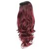 Парики женские, постепенное изменение, длинные вьющиеся волосы, черные, постепенное изменение, бордовые, пушистые, большие волны, химическое волокно, полное покрытие головы