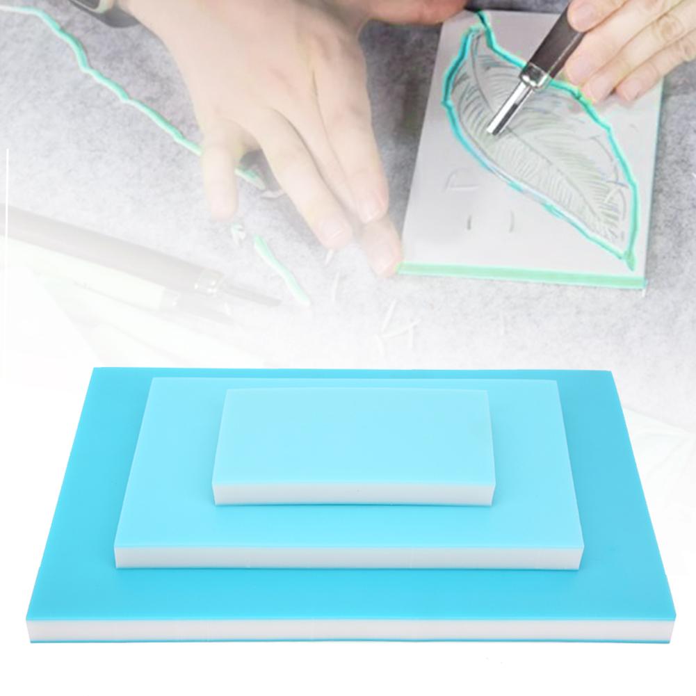 Трехслойный резиновый блок для штамповки, гравировки, резьбы, блок из ПВХ-резины, синий, белый, синий