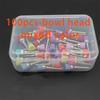 Dental Polishing Brush Set - Bowl-Shaped, Hollow Mandrel, Flat Head, 100 Pcs, Colored.