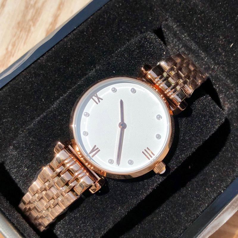 Женские кварцевые часы Armani AR11092 с фазами луны, Высококлассные модные водонепроницаемые стальные часы с жемчужными акцентами