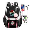 Anime Backpack Bags Large Capacity Manga To Travel Daily Girls Bookbags Demon Slayer Nezuko Kawaii Cartoon School Bag for Adults