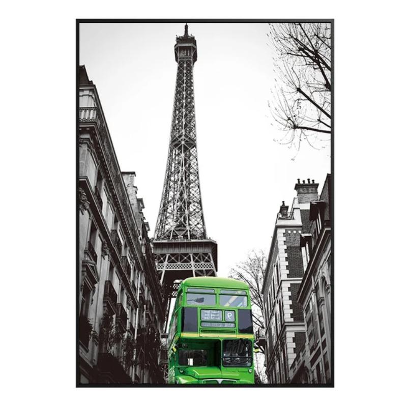 Парижские пары, гуляющие по пейзажу, холст, живопись, современный город, абстракция, Эйфелева башня, акварель, граффити, постер, настенный декор для дома