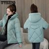Winter Cotton Clothes Women Cotton Clothes Women Short Korean Loose Hooded Thickened Printed Down Cotton Coat Jacket